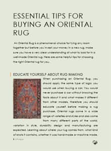 Essential Tips For Buying An Oriental Rug