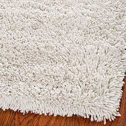 white shag rug