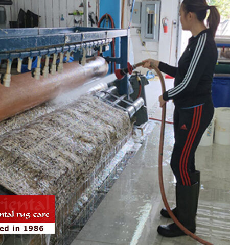 Rug Fringe Cleaning Process
