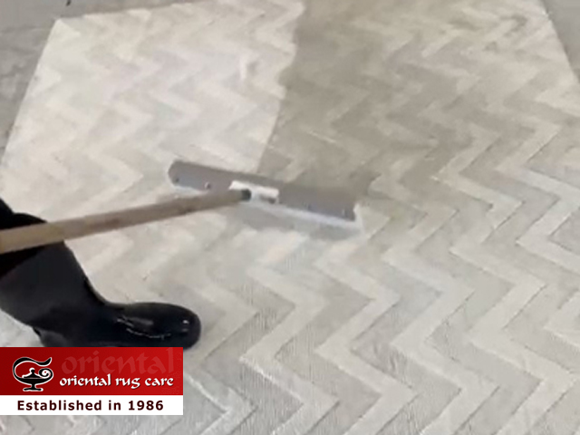 Rug Fringe Cleaning Process