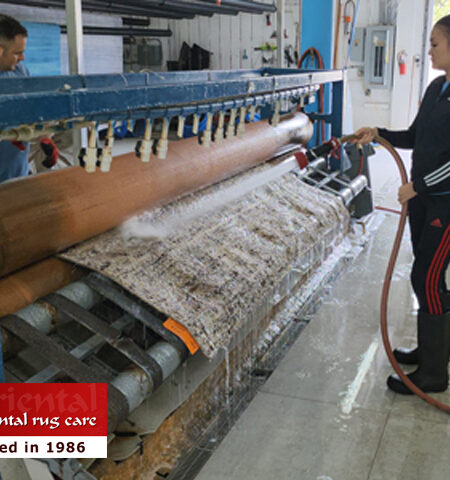 Rug Fringe Cleaning Process